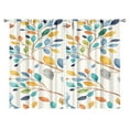 thumbnail image 1 of Colorful Small Leaves Curtains-blackout Curtains Bedroom Decor Living Room Darkening Grommet Window Drapes 2 Panels Set 52"x 84", 1 of 2