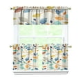 thumbnail image 1 of Colorful Small Leaves Kitchen Curtains and Valances Set-3 Piece Kitchen Curtains Sets with Valance for Windows Rod Pocket Machine Washable Kitchen Decor(54"x18"+2x27.5"x24"), 1 of 6