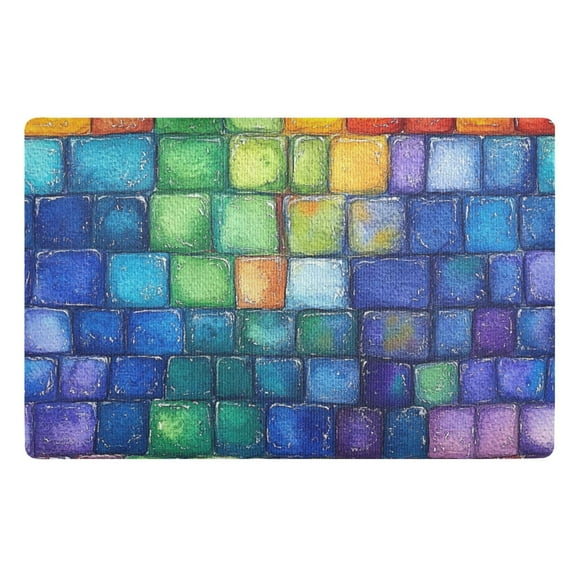 Colorful Small Square Floor Door Mat Outdoor Indoor for Home Entrance Welcome Mats 32"x20"