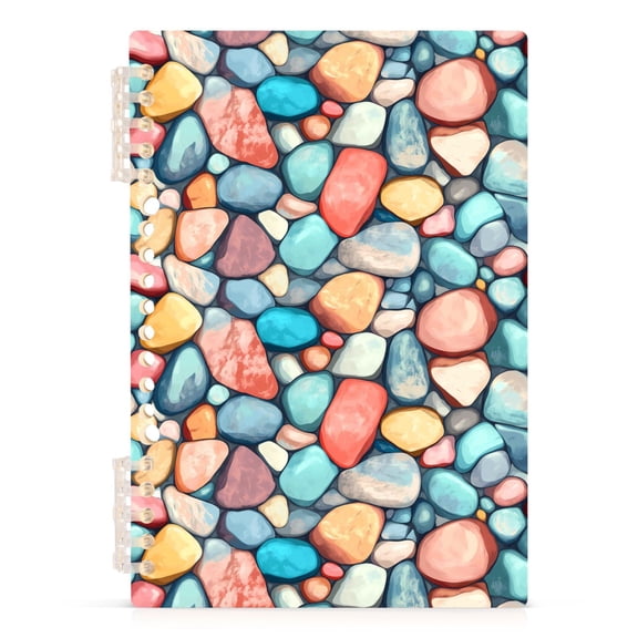 Colorful Small Stones Notebooks 1-subject Journal 60 Sheets A5 College Ruled Paper Detachable Ring 8.3"x5.7"
