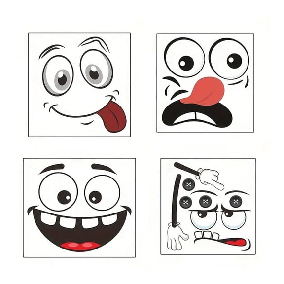 Colorful Smiling Face Decoration Stickers Set Of 4 PVC Materials For Electronics Protective