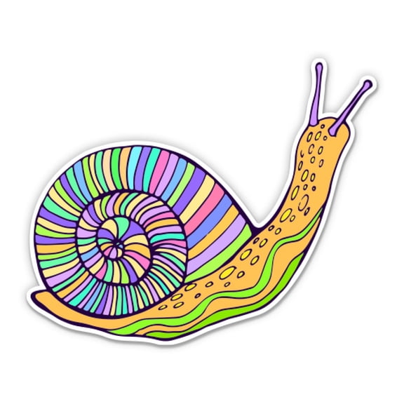 Colorful Snail - 3" Vinyl Sticker - For Car Laptop Water Bottle Phone - Waterproof Decal