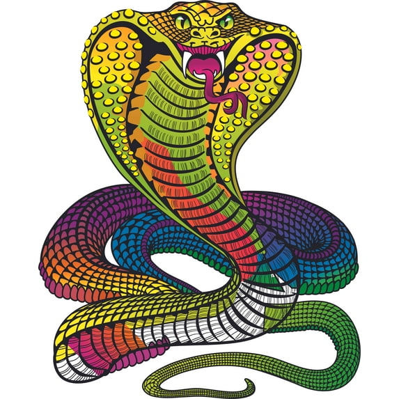 Colorful Snake Cobra Anaconda Animal Customized Wall Decal - Custom Vinyl Wall Art - Personalized Name - Baby Girls Boys Kids Bedroom Wall Decal Room Decor Wall Stickers Decoration Size (20x12 inch)