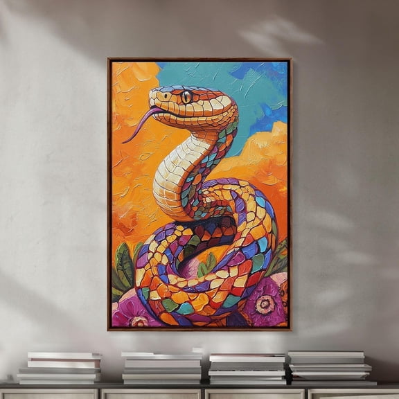 Colorful Snake Mosaic Desert Wall Art Unframed Paper Print