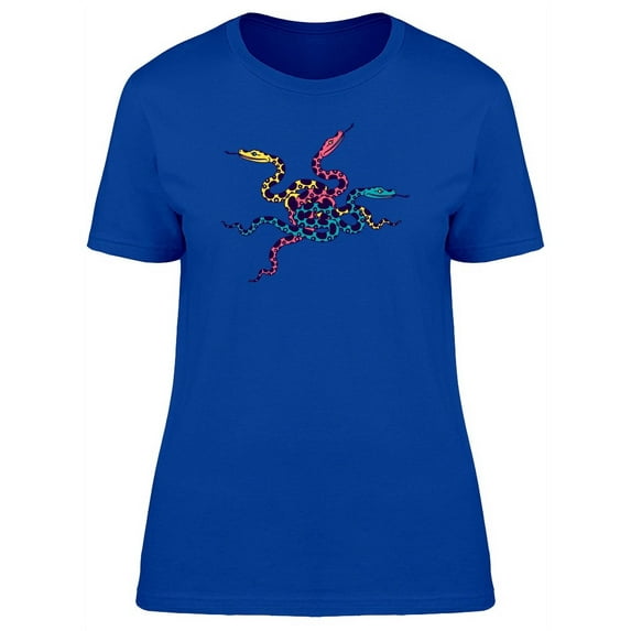 Colorful Snakes Doodles T-Shirt Women -Image by Shutterstock, Female Large