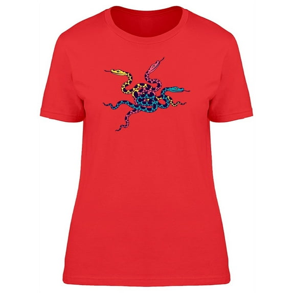 Colorful Snakes Doodles T-Shirt Women -Image by Shutterstock, Female Small