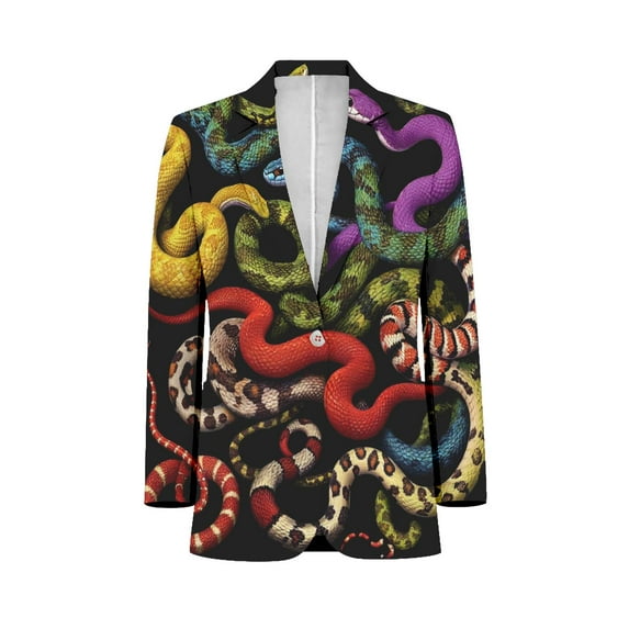 Colorful Snakes Intertwined Artfully Men's Suit Blazer Casual Party ...