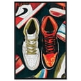 thumbnail image 1 of Colorful Sneaker Collection Canvas Print Retro Wall Decor by Notoriart, Black Frame, 36 x 54, 1 of 5