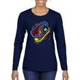 thumbnail image 1 of Colorful Sneakers Chucks Streetwear Womens Graphic Long Sleeve T-Shirt, Navy, X-Large, 1 of 3