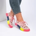 thumbnail image 1 of Colorful Sneakers Shoes for Women Womens Trendy Shoes Everyday Shoes for Women Walking Shoes Women Women's Fashion Art Line Skateboard Shoes - Durable Grip, Breathable and Lightweight Pink 9.5, 1 of 4