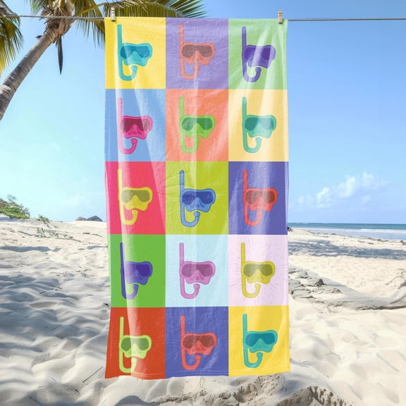 Colorful Snorkel Towel, Summer Beach Towel, Swimming Towels, Pool Towel, Gift for Drs, Pool Gif, Bath Towel, VaC1Ation Gift for s
