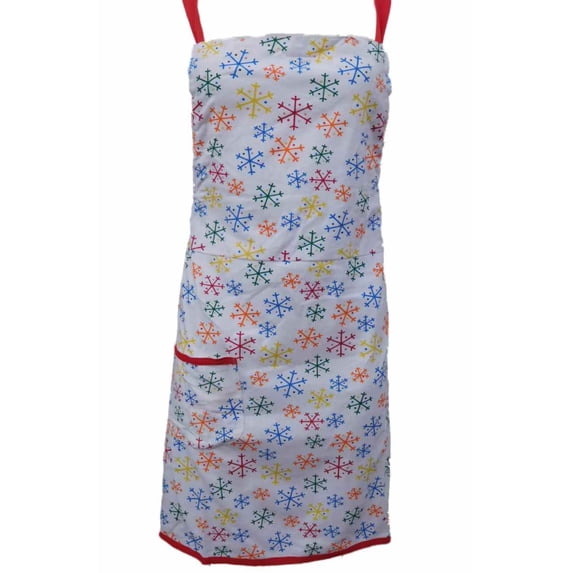 Colorful Snowflake Adult Apron Bib Style Holiday Cooking