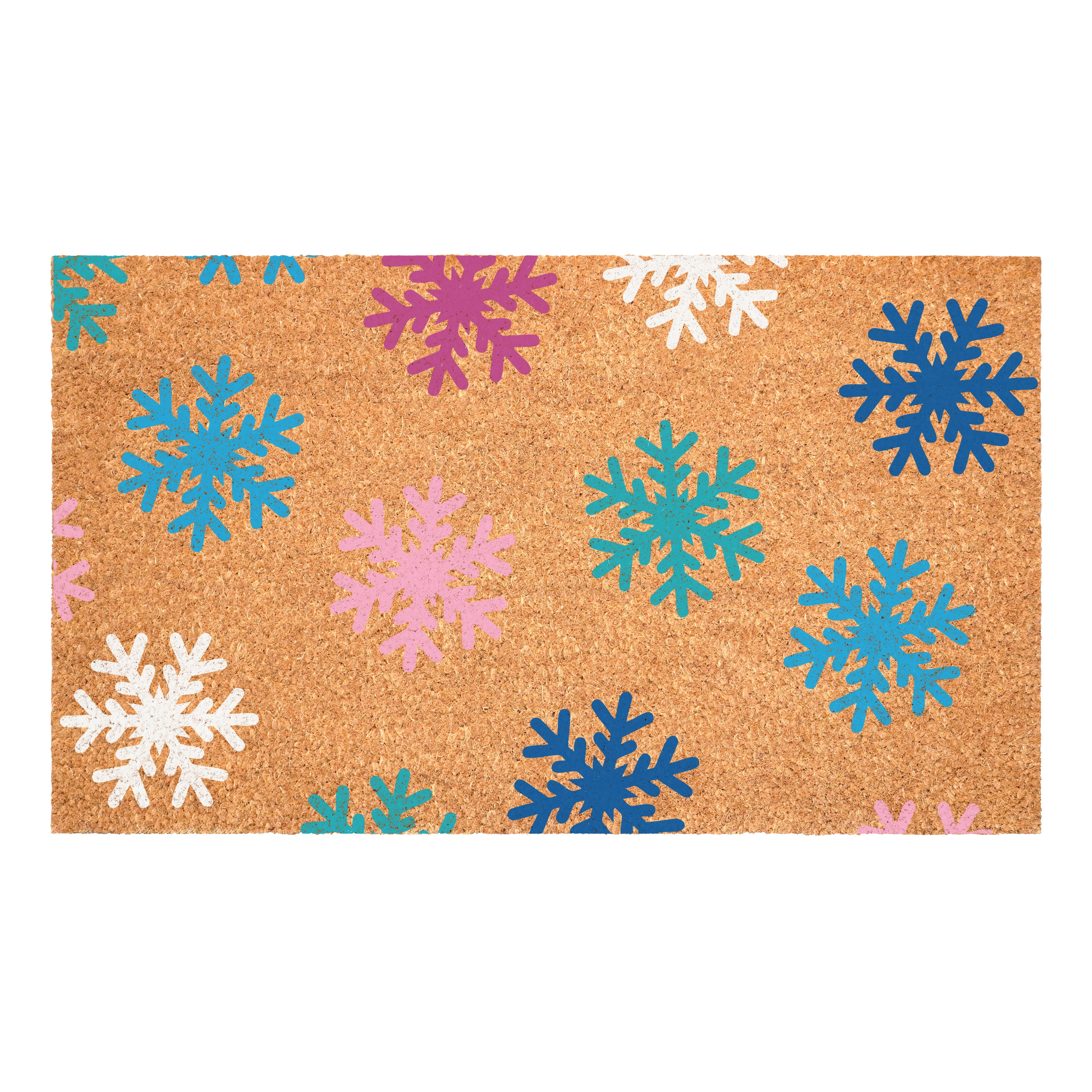 Colorful Snowflake Doormat 17" x 29"
