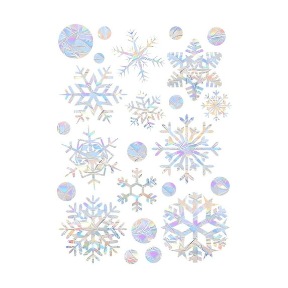 Colorful Snowflake Static Cling Window Stickers for Christmas, Electrostatic Decals for Glass Doors and Windows, Removable Holiday Decor for Home and Office