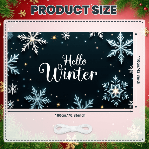 Colorful Snowflakes Winter Banner Holiday Greetings Seasonal Decoration Chill Celebration for Winter Event Festive Party Indoor Decoration