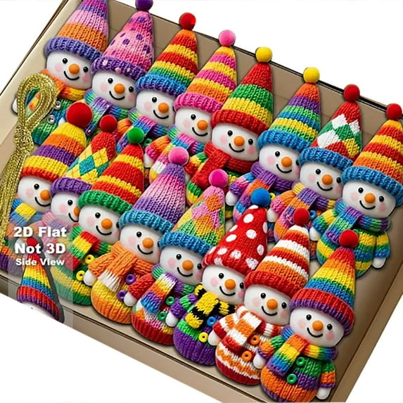 Colorful Snowman Hanging Ornament, Wood Material, Festive Decor for New Year Party, Home Window, Living Room