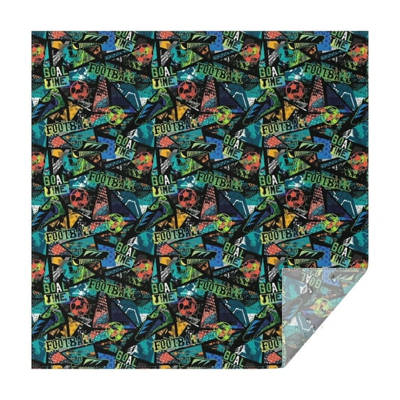 Colorful Soccer Elements Pattern Square Tablecloth,Waterproof Square Table Cover,Wipeable Spillproof Washable Table Cover for Home Kitchen Party Decor 42"X42"(107x107cm)