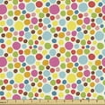 thumbnail image 1 of Colorful Sofa Upholstery Fabric by the Yard, Doodle Style Oval Themed Illustration Hand Drawn Retro Dots Design, Decorative Fabric for DIY and Home Accents, Multicolor by Ambesonne, 1 of 5