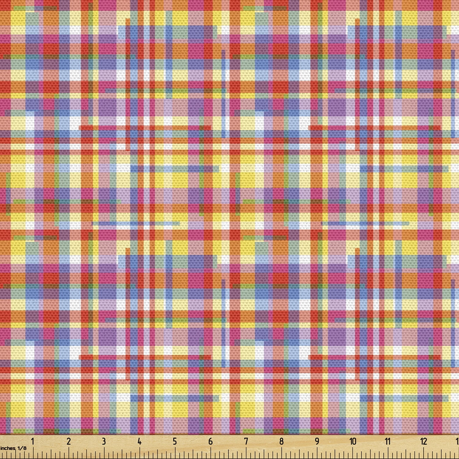 Ambesonne Colorful Fabric by the Yard Upholstery, Abstract Striped ...