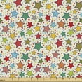 thumbnail image 1 of Colorful Sofa Upholstery Fabric by the Yard, Illustration Large and Little Various Stars Motif on Plain Background, Decorative Fabric for DIY and Home Accents, Multicolor by Ambesonne, 1 of 5