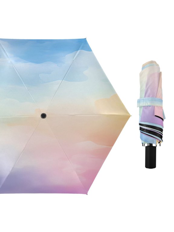 Colorful Soft Cloud Compact Sun Umbrella Windproof Travel Umbrellas for Rain Strong Portable UV Protection