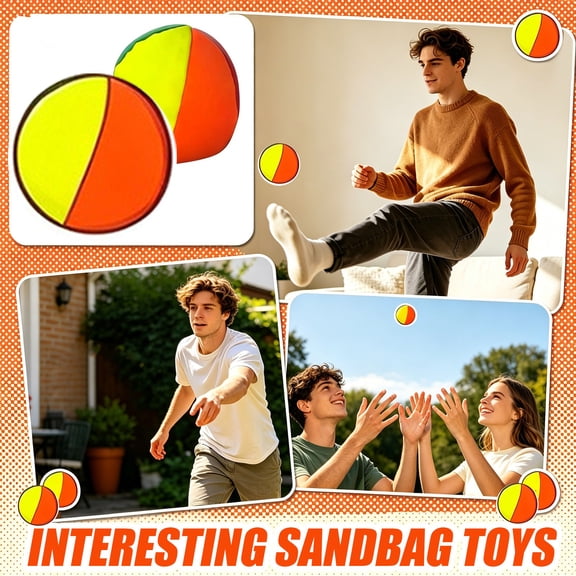 Colorful Soft Fabric Sandbag Balls, 2.4" Durable Throwing Bean Bags, Indoor/Outdoor Toss Game Toys, Coordination Training & Party Activities