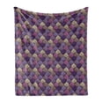thumbnail image 1 of Colorful Soft Flannel Fleece Blanket, Abstract Braid Design in Purple and Beige Shades Intricate Curves and Lines Doodle, Cozy Plush for Indoor and Outdoor Use, 60" x 80", Multicolor, by Ambesonne, 1 of 6