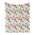 thumbnail image 1 of Colorful Soft Flannel Fleece Blanket, Abstract Composition of Circular Shapes Colorful Simplistic Design Elements Modern, Cozy Plush for Indoor and Outdoor Use, 60" x 80", Multicolor, by Ambesonne, 1 of 5