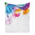 thumbnail image 1 of Colorful Soft Flannel Fleece Blanket, Abstract Splash Drops with Computer Digital Concept Paintbrush Watercolor Effect, Cozy Plush for Indoor and Outdoor Use, 50" x 60", Multicolor, by Ambesonne, 1 of 5