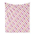 thumbnail image 1 of Colorful Soft Flannel Fleece Blanket, Circles with Checked Striped and Dots Pattern Soft Colors Geometric Illustration, Cozy Plush for Indoor and Outdoor Use, 50" x 60", Multicolor, by Ambesonne, 1 of 5