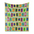 thumbnail image 1 of Colorful Soft Flannel Fleece Blanket, Modern Abstract Illustration with Various Uneven and Deformed Rectangular Shapes, Cozy Plush for Indoor and Outdoor Use, 60" x 80", Multicolor, by Ambesonne, 1 of 5