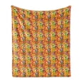 thumbnail image 1 of Colorful Soft Flannel Fleece Blanket, Pattern with 3D Vibrant Colored Ring Shapes on Grunge Striped Rainbow Background, Cozy Plush for Indoor and Outdoor Use, 50" x 70", Multicolor, by Ambesonne, 1 of 5