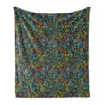 thumbnail image 1 of Colorful Soft Flannel Fleece Blanket, Various Different Geometrical Shapes Rich in Color Complex Mosaic Structure Print, Cozy Plush for Indoor and Outdoor Use, 50" x 60", Multicolor, by Ambesonne, 1 of 5
