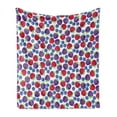 thumbnail image 1 of Colorful Soft Flannel Fleece Blanket, Wild Fruits Composition Raspberry Blueberry and Blackberry Fresh Healthy Options, Cozy Plush for Indoor and Outdoor Use, 50" x 60", Multicolor, by Ambesonne, 1 of 5