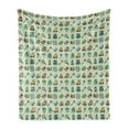 thumbnail image 1 of Colorful Soft Flannel Fleece Throw Blanket, Camping Equipment Outdoor Activity Adventure in Nature Kids Children Theme, Cozy Plush for Indoor and Outdoor Use, 50" x 60", Multicolor, by Ambesonne, 1 of 6