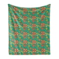 thumbnail image 1 of Colorful Soft Flannel Fleece Throw Blanket, Doodle Style Flower Drawing with Stripes and Dots Cartoony Nature Design, Cozy Plush for Indoor and Outdoor Use, 50" x 70", Multicolor, by Ambesonne, 1 of 5