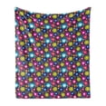 thumbnail image 1 of Colorful Soft Flannel Fleece Throw Blanket, Doodle Style Lively Colored Daisy Blooms Cheerful Fun Garden Composition, Cozy Plush for Indoor and Outdoor Use, 50" x 70", Multicolor, by Ambesonne, 1 of 5