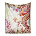 thumbnail image 1 of Colorful Soft Flannel Fleece Throw Blanket, Flower Bouquet Paisley Pattern Floral Damask Persian Print, Cozy Plush for Indoor and Outdoor Use, 60" x 80", Grey Yellow and Multicolor, by Ambesonne, 1 of 6
