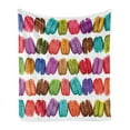 thumbnail image 1 of Colorful Soft Flannel Fleece Throw Blanket, French Macarons in a Row Coffee Shop Cookies Flavours Pastry Bakery Food Design, Cozy Plush for Indoor and Outdoor Use, 50" x 70", Multicolor, by Ambesonne, 1 of 5