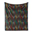 thumbnail image 1 of Colorful Soft Flannel Fleece Throw Blanket, Geometric Polka Dots Composition with Halftone Pattern on Dark Toned Background, Cozy Plush for Indoor and Outdoor Use, 60" x 80", Multicolor, by Ambesonne, 1 of 5