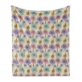 thumbnail image 1 of Colorful Soft Flannel Fleece Throw Blanket, Gerbera Daisy Arrangement with Vintage Inspirations Hand Drawn Blooming Nature, Cozy Plush for Indoor and Outdoor Use, 70" x 90", Multicolor, by Ambesonne, 1 of 5