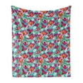 thumbnail image 1 of Colorful Soft Flannel Fleece Throw Blanket, Hand Drawn Floral Composition with Coming of the Spring Theme Botanical Pattern, Cozy Plush for Indoor and Outdoor Use, 60" x 80", Multicolor, by Ambesonne, 1 of 5