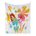 thumbnail image 1 of Colorful Soft Flannel Fleece Throw Blanket, Hawaiian Beach Party Theme with Lively Flowers Abstract Summertime Composition, Cozy Plush for Indoor and Outdoor Use, 70" x 90", Multicolor, by Ambesonne, 1 of 5