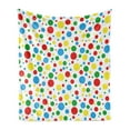 thumbnail image 1 of Colorful Soft Flannel Fleece Throw Blanket, Multicolored Traditional Polka Dots with Many Sizes Circus Themed Illustration, Cozy Plush for Indoor and Outdoor Use, 60" x 80", Multicolor, by Ambesonne, 1 of 5