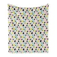 thumbnail image 1 of Colorful Soft Flannel Fleece Throw Blanket, Pastel Colored Spotty Pattern with Brush Strokes Hand Drawn Style Dots, Cozy Plush for Indoor and Outdoor Use, 50" x 70", Multicolor, by Ambesonne, 1 of 6