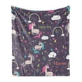 thumbnail image 1 of Colorful Soft Flannel Fleece Throw Blanket, Pastel Rainbow with Unicorns Dream Characters Fairy Tale Princess Illustration, Cozy Plush for Indoor and Outdoor Use, 60" x 80", Multicolor, by Ambesonne, 1 of 6