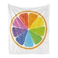 thumbnail image 1 of Colorful Soft Flannel Fleece Throw Blanket, Rainbow Colored Orange Fresh Fruit Citrus Winter Season Food Diversity Equality, Cozy Plush for Indoor and Outdoor Use, 50" x 70", Multicolor, by Ambesonne, 1 of 5
