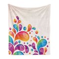 thumbnail image 1 of Colorful Soft Flannel Fleece Throw Blanket, Raindrops in Different Size in Gradient Colors Abstract Splash Style Design, Cozy Plush for Indoor and Outdoor Use, 70" x 90", Multicolor, by Ambesonne, 1 of 5