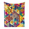 thumbnail image 1 of Colorful Soft Flannel Fleece Throw Blanket, Random Triangles Vibrant Composition Geometrical Modern Design, Cozy Plush for Indoor and Outdoor Use, 50" x 70", Multicolor, by Ambesonne, 1 of 6