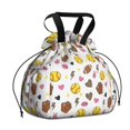 thumbnail image 1 of Colorful Softball and Fashion Icons Pattern Drawstring Lunch Bag Women - Drawstring Lunch Bag Insulated for Work Office - Stain-Resistant Large Lunchbags for Women with Multi-Pockets, 1 of 6
